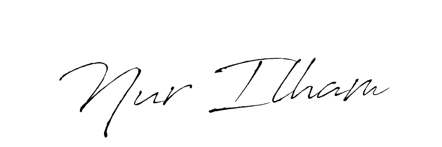 This is the best signature style for the Nur Ilham name. Also you like these signature font (Antro_Vectra). Mix name signature. Nur Ilham signature style 6 images and pictures png