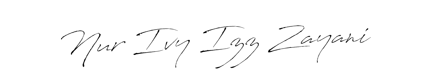 This is the best signature style for the Nur Ivy Izz Zayani name. Also you like these signature font (Antro_Vectra). Mix name signature. Nur Ivy Izz Zayani signature style 6 images and pictures png