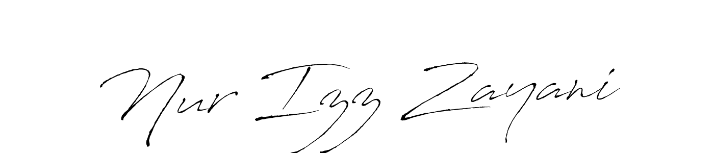 How to make Nur Izz Zayani name signature. Use Antro_Vectra style for creating short signs online. This is the latest handwritten sign. Nur Izz Zayani signature style 6 images and pictures png