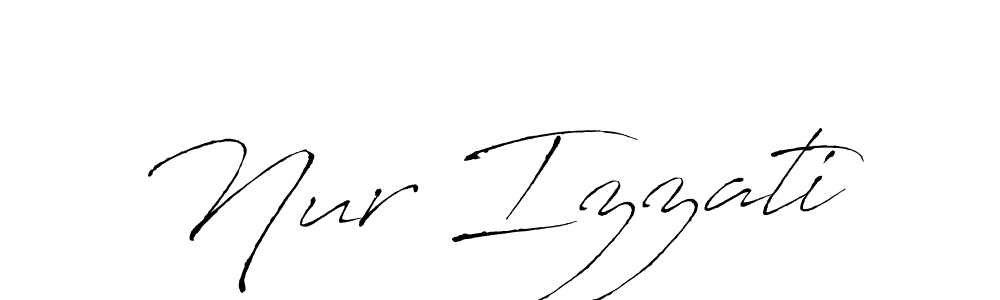 Make a beautiful signature design for name Nur Izzati. With this signature (Antro_Vectra) style, you can create a handwritten signature for free. Nur Izzati signature style 6 images and pictures png