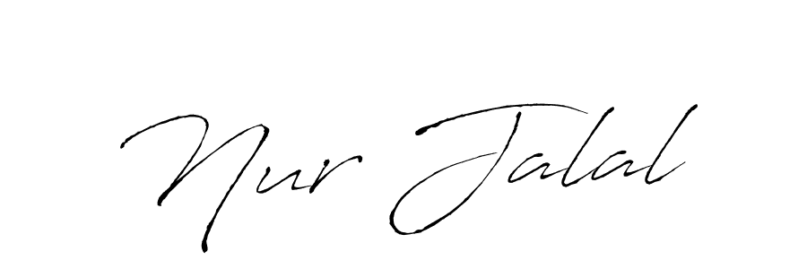 How to make Nur Jalal name signature. Use Antro_Vectra style for creating short signs online. This is the latest handwritten sign. Nur Jalal signature style 6 images and pictures png