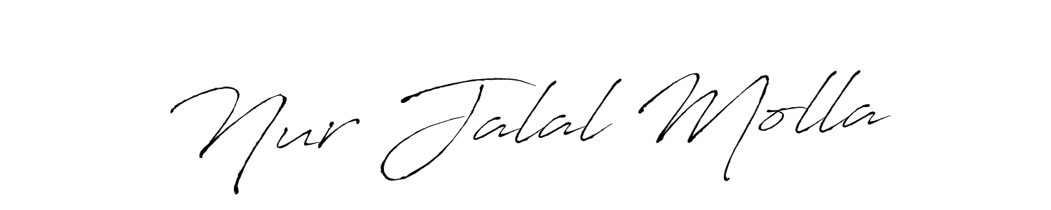 How to make Nur Jalal Molla name signature. Use Antro_Vectra style for creating short signs online. This is the latest handwritten sign. Nur Jalal Molla signature style 6 images and pictures png