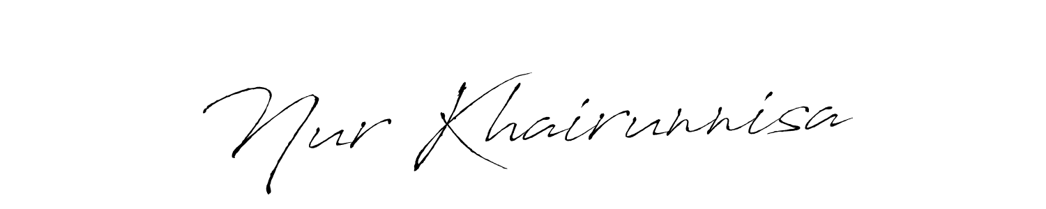 Nur Khairunnisa stylish signature style. Best Handwritten Sign (Antro_Vectra) for my name. Handwritten Signature Collection Ideas for my name Nur Khairunnisa. Nur Khairunnisa signature style 6 images and pictures png