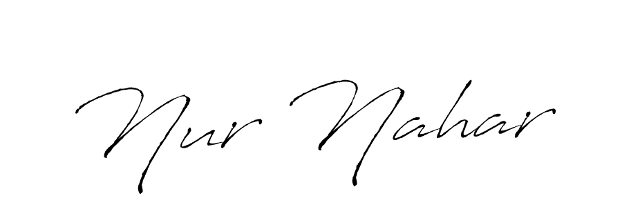 How to make Nur Nahar name signature. Use Antro_Vectra style for creating short signs online. This is the latest handwritten sign. Nur Nahar signature style 6 images and pictures png