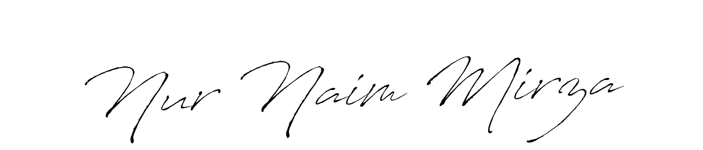 Antro_Vectra is a professional signature style that is perfect for those who want to add a touch of class to their signature. It is also a great choice for those who want to make their signature more unique. Get Nur Naim Mirza name to fancy signature for free. Nur Naim Mirza signature style 6 images and pictures png