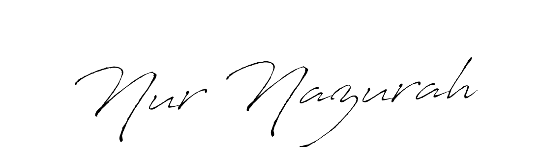 Make a beautiful signature design for name Nur Nazurah. With this signature (Antro_Vectra) style, you can create a handwritten signature for free. Nur Nazurah signature style 6 images and pictures png