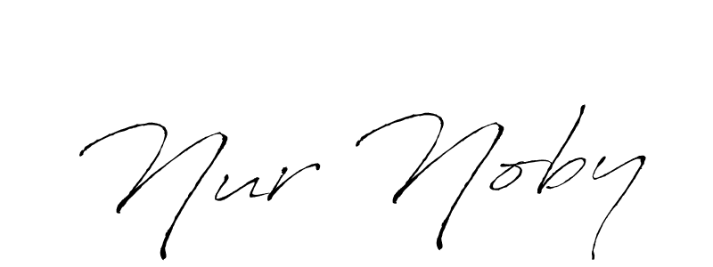 How to make Nur Noby name signature. Use Antro_Vectra style for creating short signs online. This is the latest handwritten sign. Nur Noby signature style 6 images and pictures png