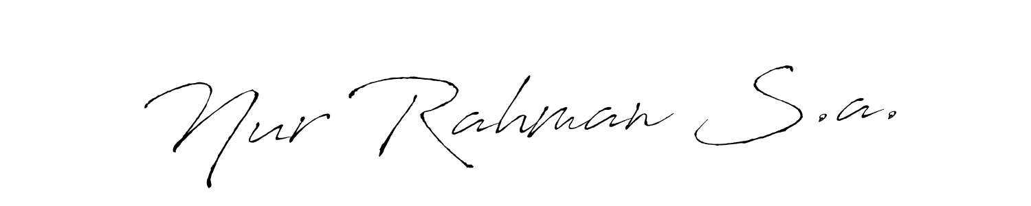 How to Draw Nur Rahman S.a. signature style? Antro_Vectra is a latest design signature styles for name Nur Rahman S.a.. Nur Rahman S.a. signature style 6 images and pictures png