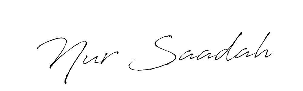 Use a signature maker to create a handwritten signature online. With this signature software, you can design (Antro_Vectra) your own signature for name Nur Saadah. Nur Saadah signature style 6 images and pictures png