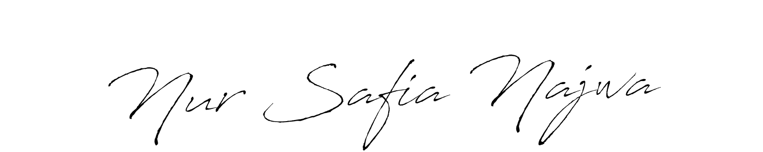 How to make Nur Safia Najwa name signature. Use Antro_Vectra style for creating short signs online. This is the latest handwritten sign. Nur Safia Najwa signature style 6 images and pictures png