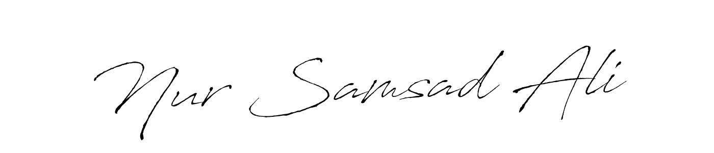 Create a beautiful signature design for name Nur Samsad Ali. With this signature (Antro_Vectra) fonts, you can make a handwritten signature for free. Nur Samsad Ali signature style 6 images and pictures png