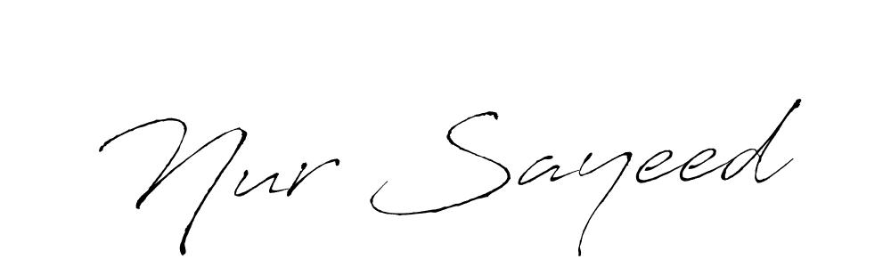 Use a signature maker to create a handwritten signature online. With this signature software, you can design (Antro_Vectra) your own signature for name Nur Sayeed. Nur Sayeed signature style 6 images and pictures png