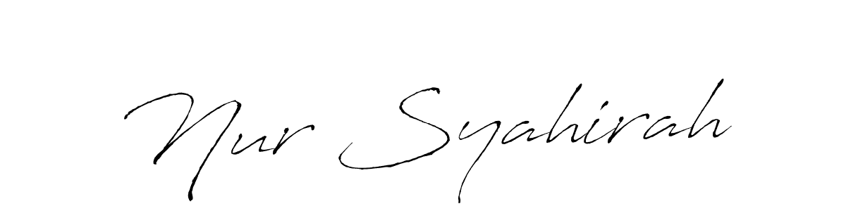 Create a beautiful signature design for name Nur Syahirah. With this signature (Antro_Vectra) fonts, you can make a handwritten signature for free. Nur Syahirah signature style 6 images and pictures png