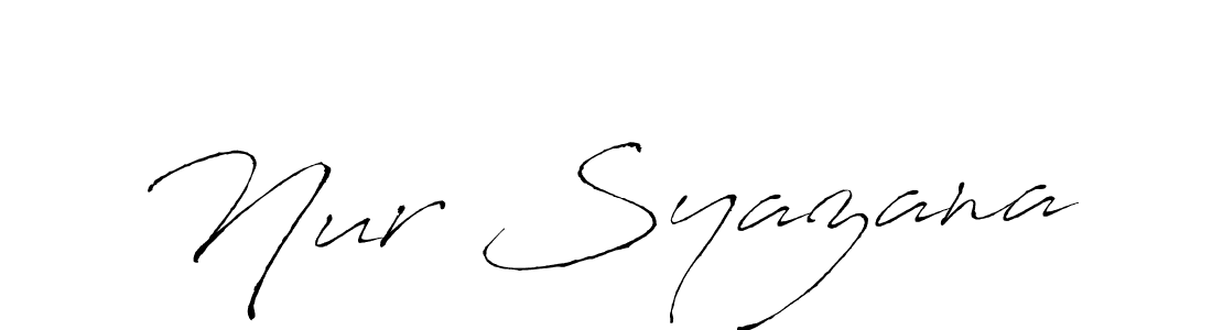 Make a beautiful signature design for name Nur Syazana. With this signature (Antro_Vectra) style, you can create a handwritten signature for free. Nur Syazana signature style 6 images and pictures png