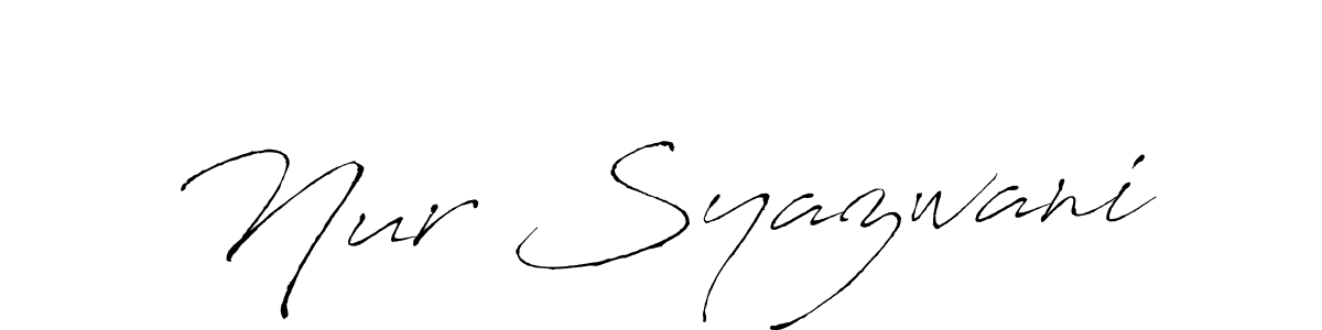 It looks lik you need a new signature style for name Nur Syazwani. Design unique handwritten (Antro_Vectra) signature with our free signature maker in just a few clicks. Nur Syazwani signature style 6 images and pictures png