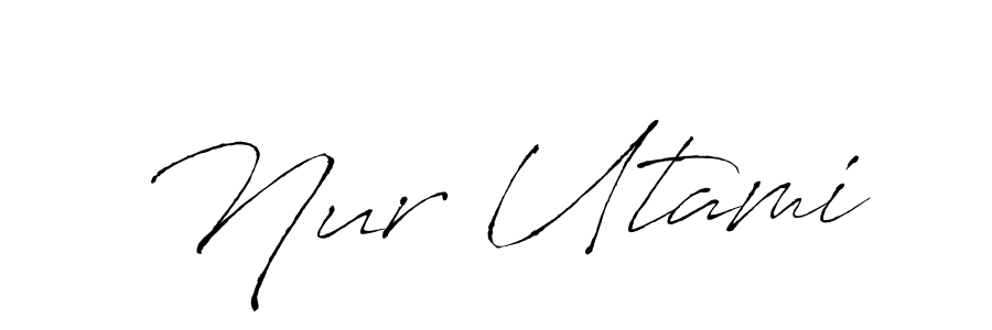 The best way (Antro_Vectra) to make a short signature is to pick only two or three words in your name. The name Nur Utami include a total of six letters. For converting this name. Nur Utami signature style 6 images and pictures png