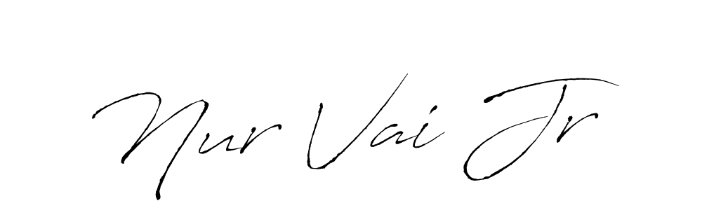 It looks lik you need a new signature style for name Nur Vai Jr. Design unique handwritten (Antro_Vectra) signature with our free signature maker in just a few clicks. Nur Vai Jr signature style 6 images and pictures png