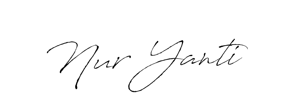 The best way (Antro_Vectra) to make a short signature is to pick only two or three words in your name. The name Nur Yanti include a total of six letters. For converting this name. Nur Yanti signature style 6 images and pictures png