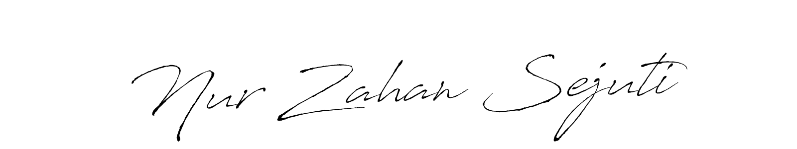 The best way (Antro_Vectra) to make a short signature is to pick only two or three words in your name. The name Nur Zahan Sejuti include a total of six letters. For converting this name. Nur Zahan Sejuti signature style 6 images and pictures png