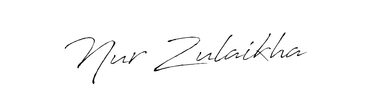 You should practise on your own different ways (Antro_Vectra) to write your name (Nur Zulaikha) in signature. don't let someone else do it for you. Nur Zulaikha signature style 6 images and pictures png