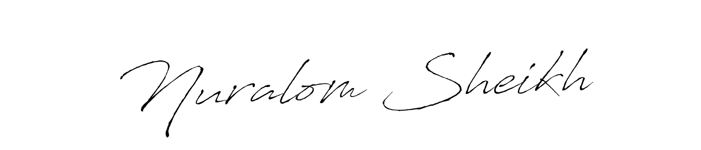 How to make Nuralom Sheikh name signature. Use Antro_Vectra style for creating short signs online. This is the latest handwritten sign. Nuralom Sheikh signature style 6 images and pictures png