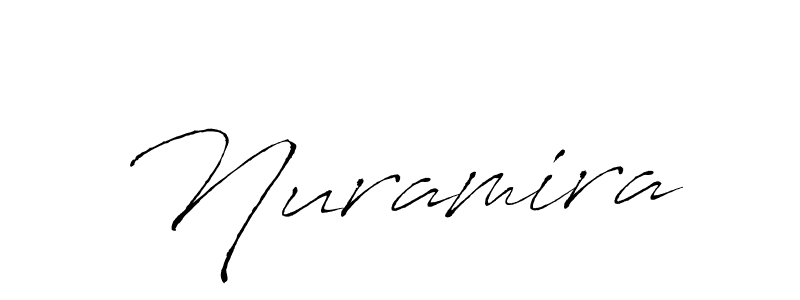 Use a signature maker to create a handwritten signature online. With this signature software, you can design (Antro_Vectra) your own signature for name Nuramira. Nuramira signature style 6 images and pictures png