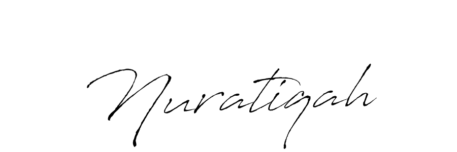 The best way (Antro_Vectra) to make a short signature is to pick only two or three words in your name. The name Nuratiqah include a total of six letters. For converting this name. Nuratiqah signature style 6 images and pictures png