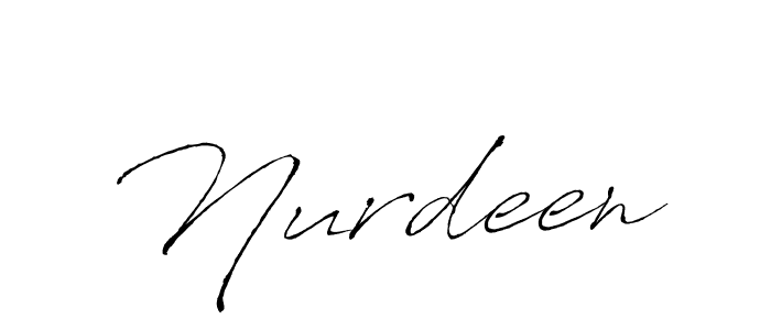 Use a signature maker to create a handwritten signature online. With this signature software, you can design (Antro_Vectra) your own signature for name Nurdeen. Nurdeen signature style 6 images and pictures png