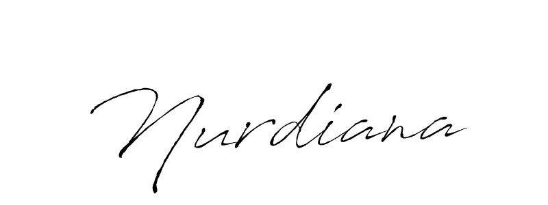 Design your own signature with our free online signature maker. With this signature software, you can create a handwritten (Antro_Vectra) signature for name Nurdiana. Nurdiana signature style 6 images and pictures png