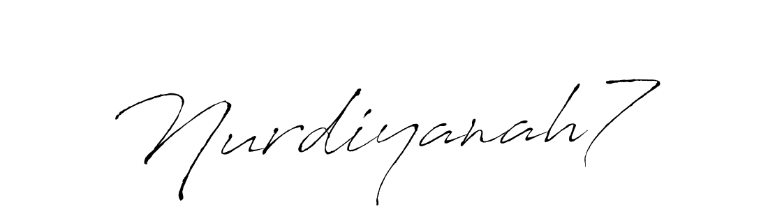 Create a beautiful signature design for name Nurdiyanah7. With this signature (Antro_Vectra) fonts, you can make a handwritten signature for free. Nurdiyanah7 signature style 6 images and pictures png