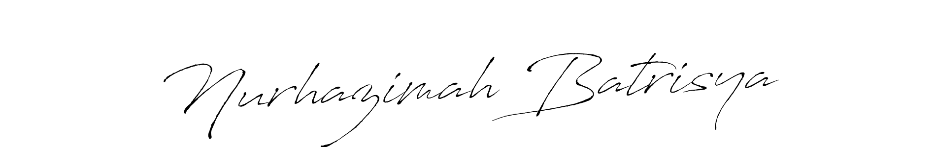 Design your own signature with our free online signature maker. With this signature software, you can create a handwritten (Antro_Vectra) signature for name Nurhazimah Batrisya. Nurhazimah Batrisya signature style 6 images and pictures png