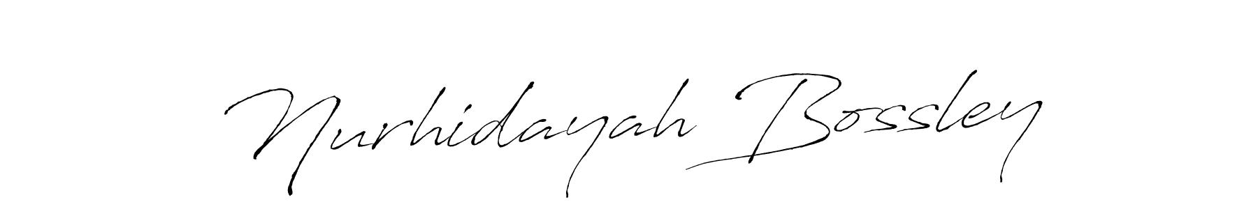 Design your own signature with our free online signature maker. With this signature software, you can create a handwritten (Antro_Vectra) signature for name Nurhidayah Bossley. Nurhidayah Bossley signature style 6 images and pictures png