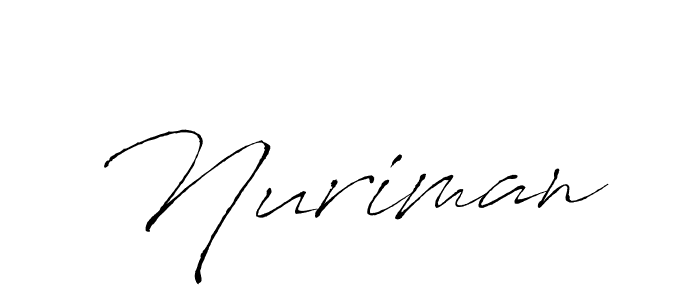 Design your own signature with our free online signature maker. With this signature software, you can create a handwritten (Antro_Vectra) signature for name Nuriman. Nuriman signature style 6 images and pictures png