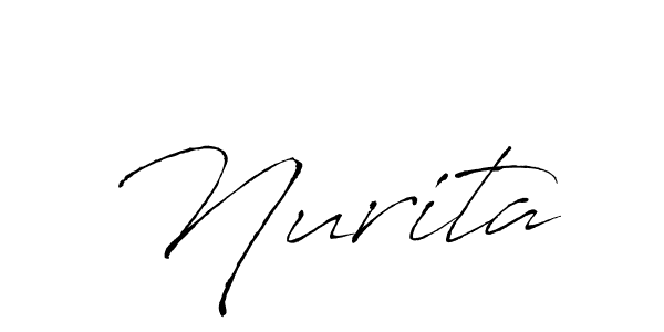 Use a signature maker to create a handwritten signature online. With this signature software, you can design (Antro_Vectra) your own signature for name Nurita. Nurita signature style 6 images and pictures png