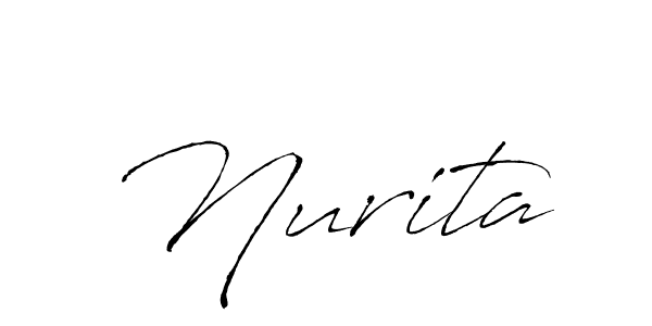 Use a signature maker to create a handwritten signature online. With this signature software, you can design (Antro_Vectra) your own signature for name Nurita. Nurita signature style 6 images and pictures png