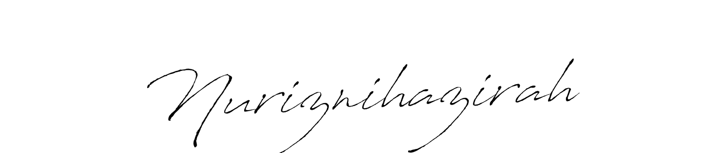 Create a beautiful signature design for name Nuriznihazirah. With this signature (Antro_Vectra) fonts, you can make a handwritten signature for free. Nuriznihazirah signature style 6 images and pictures png