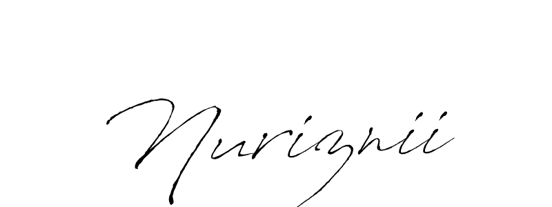 Make a beautiful signature design for name Nuriznii. With this signature (Antro_Vectra) style, you can create a handwritten signature for free. Nuriznii signature style 6 images and pictures png