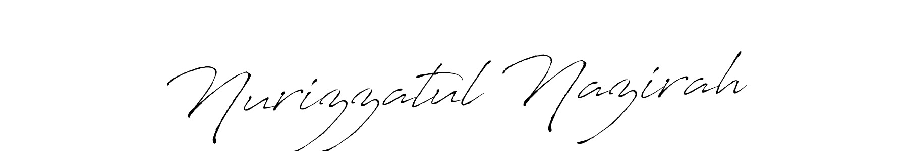 Make a beautiful signature design for name Nurizzatul Nazirah. With this signature (Antro_Vectra) style, you can create a handwritten signature for free. Nurizzatul Nazirah signature style 6 images and pictures png