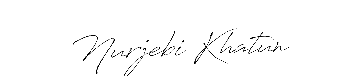Create a beautiful signature design for name Nurjebi Khatun. With this signature (Antro_Vectra) fonts, you can make a handwritten signature for free. Nurjebi Khatun signature style 6 images and pictures png