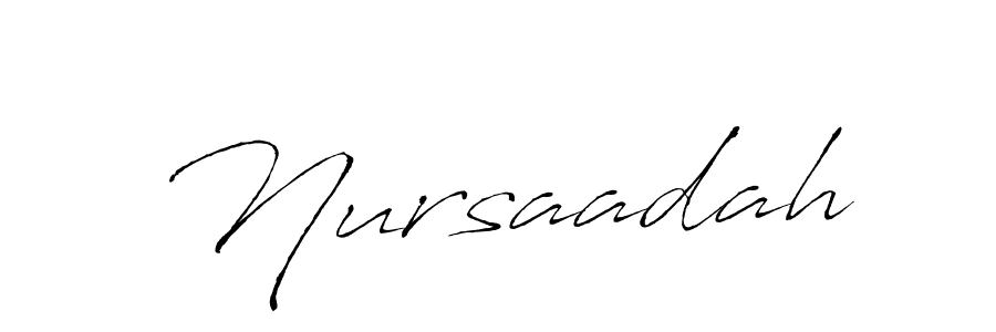 It looks lik you need a new signature style for name Nursaadah. Design unique handwritten (Antro_Vectra) signature with our free signature maker in just a few clicks. Nursaadah signature style 6 images and pictures png