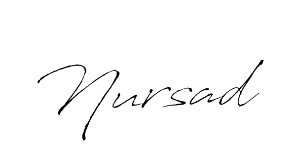 The best way (Antro_Vectra) to make a short signature is to pick only two or three words in your name. The name Nursad include a total of six letters. For converting this name. Nursad signature style 6 images and pictures png