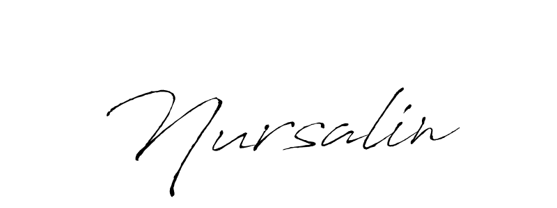 Nursalin stylish signature style. Best Handwritten Sign (Antro_Vectra) for my name. Handwritten Signature Collection Ideas for my name Nursalin. Nursalin signature style 6 images and pictures png