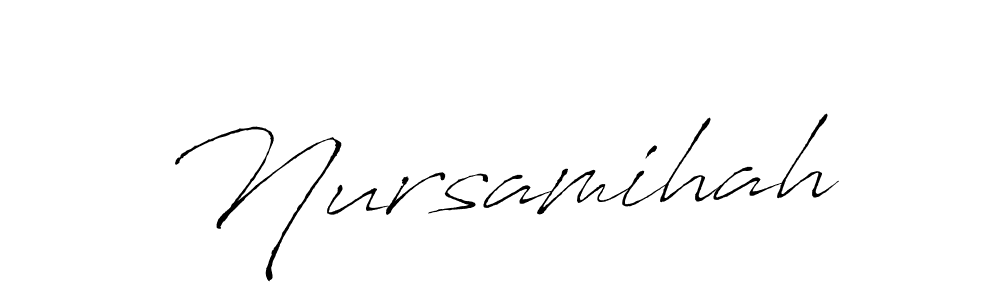 You should practise on your own different ways (Antro_Vectra) to write your name (Nursamihah) in signature. don't let someone else do it for you. Nursamihah signature style 6 images and pictures png