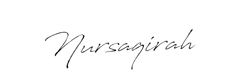Make a beautiful signature design for name Nursaqirah. With this signature (Antro_Vectra) style, you can create a handwritten signature for free. Nursaqirah signature style 6 images and pictures png
