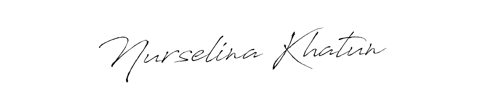 The best way (Antro_Vectra) to make a short signature is to pick only two or three words in your name. The name Nurselina Khatun include a total of six letters. For converting this name. Nurselina Khatun signature style 6 images and pictures png