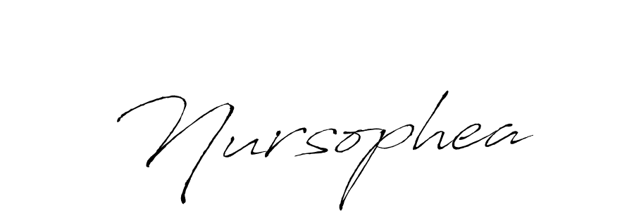 Use a signature maker to create a handwritten signature online. With this signature software, you can design (Antro_Vectra) your own signature for name Nursophea. Nursophea signature style 6 images and pictures png