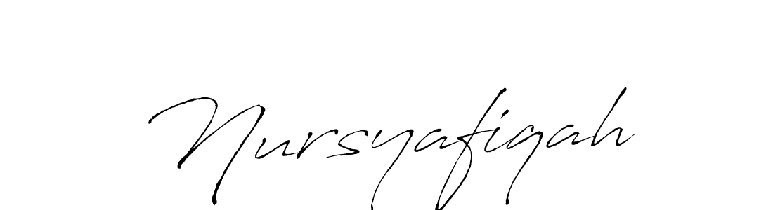 How to make Nursyafiqah signature? Antro_Vectra is a professional autograph style. Create handwritten signature for Nursyafiqah name. Nursyafiqah signature style 6 images and pictures png