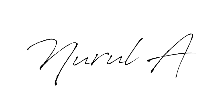 How to make Nurul A signature? Antro_Vectra is a professional autograph style. Create handwritten signature for Nurul A name. Nurul A signature style 6 images and pictures png