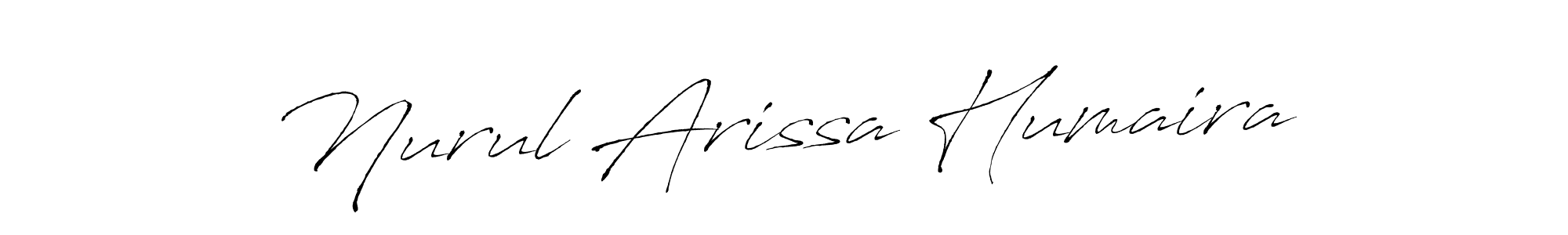 The best way (Antro_Vectra) to make a short signature is to pick only two or three words in your name. The name Nurul Arissa Humaira include a total of six letters. For converting this name. Nurul Arissa Humaira signature style 6 images and pictures png