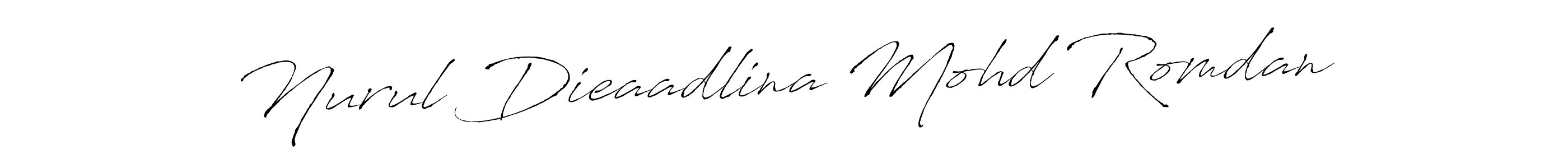 Make a beautiful signature design for name Nurul Dieaadlina Mohd Romdan. With this signature (Antro_Vectra) style, you can create a handwritten signature for free. Nurul Dieaadlina Mohd Romdan signature style 6 images and pictures png